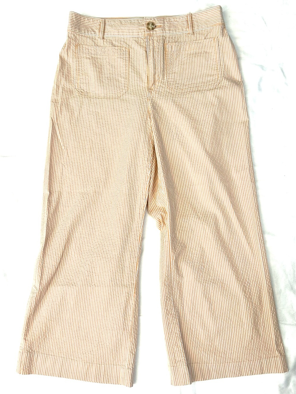 LOFT peach striped seer sucker pants Size6P